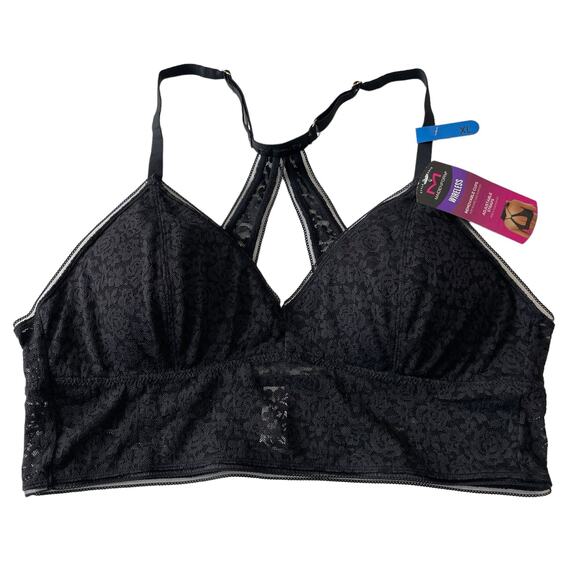 Maidenform Size XL Pure Comfort Strecth Lace Wireless Demi Bralette Racerback - Picture 3 of 13